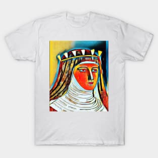 Hildegard of Bingen Abstract Portrait | Hildegard of Bingen Artwork 3 T-Shirt